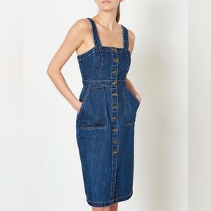 Rachel Antonoff Indigo Denim Button-Front Dress